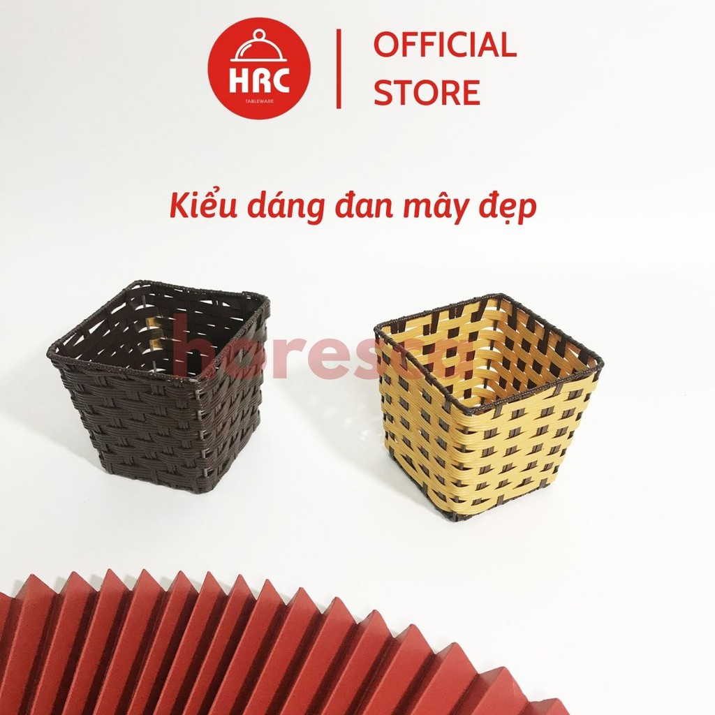 Giỏ Cốc Hộp Đựng Giấy Ăn Nhựa Giả Mây Siêu Rẻ