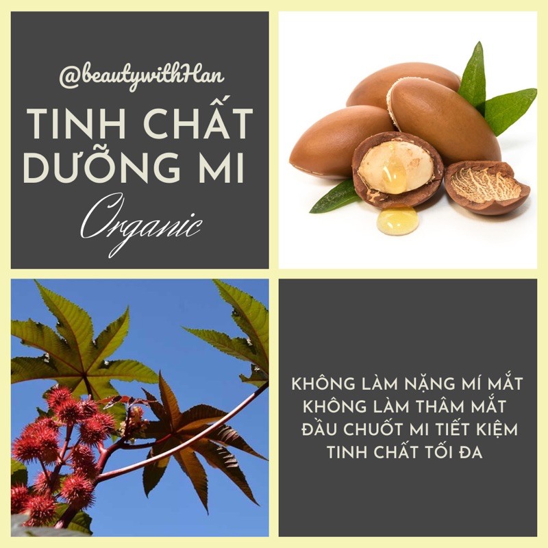 Tinh chất dưỡng dài mi - mày hữu cơ @beautywithHan