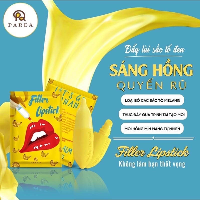 Son chuối filler khử thâm collagen Parea Banana Filler Lipstick