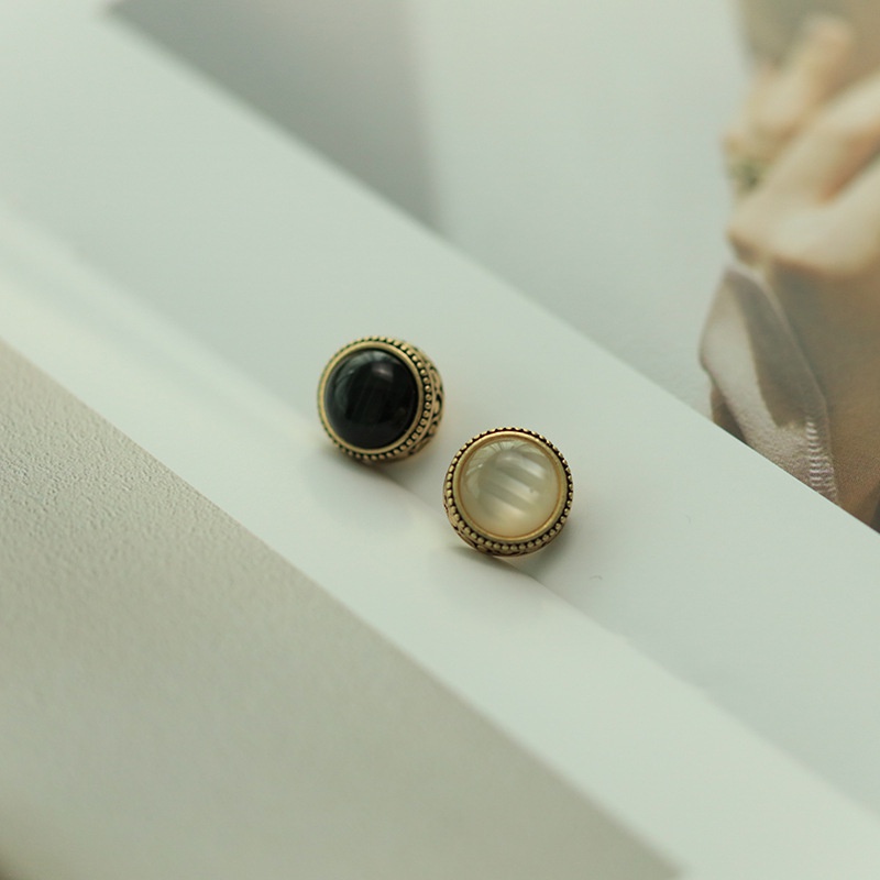 Set 10 Nút Tròn Bằng Kim Loại Phong Cách Vintage Dành Cho Trang Trí Quần Áo