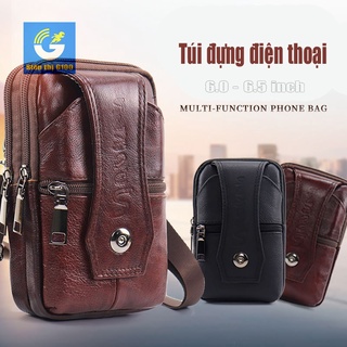 Túi da đựng điện thoại đeo thắt lưng 6.5 inch kiểu Hongkong