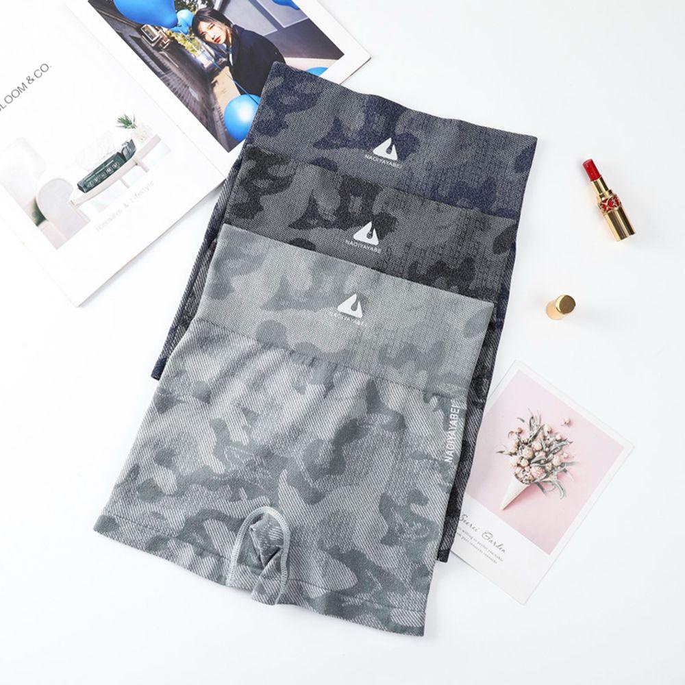 Quần Short Tập Yoga Lưng Cao Không Đường May Họa Tiết Rằn Ri Cá Tính