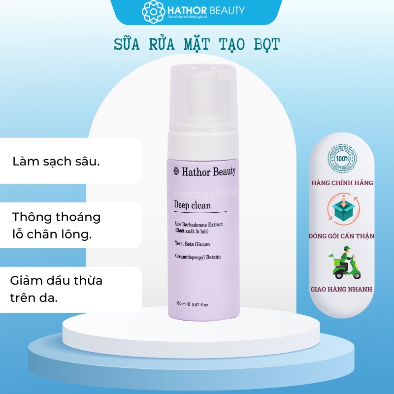 Sữa rửa mặt cho da dầu mụn Hathor Beauty da hỗn hợp, trắng da nam nữ dung tích 150ml