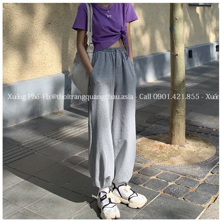 (Hàng Nhập) Quần Jogger -quần ống rộng ulzzang Hàn quốc nỉ thun co giãn