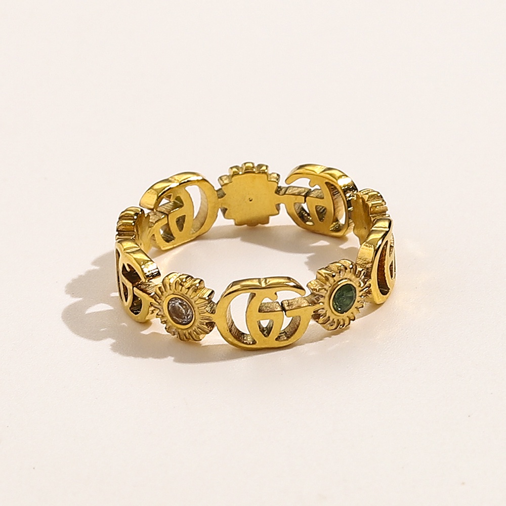 GUCCI Nhẫn đeo tay kim loại phong cách Hàn Quốc cho nữ 925