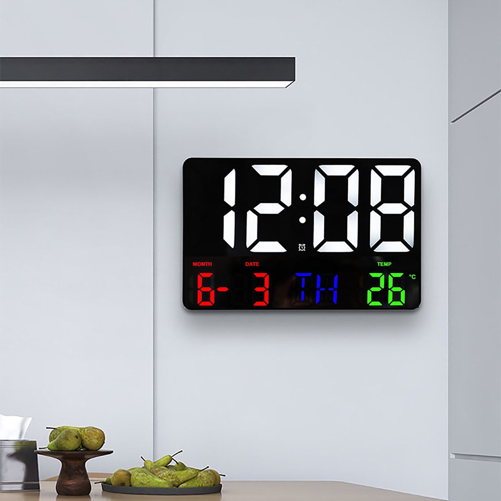 Đồng Hồ LED Điện Tử Màn Hình Lớn Hiển Thị Ngày Tháng Với Điều Khiển Từ Xa Trang Trí Phòng Khách