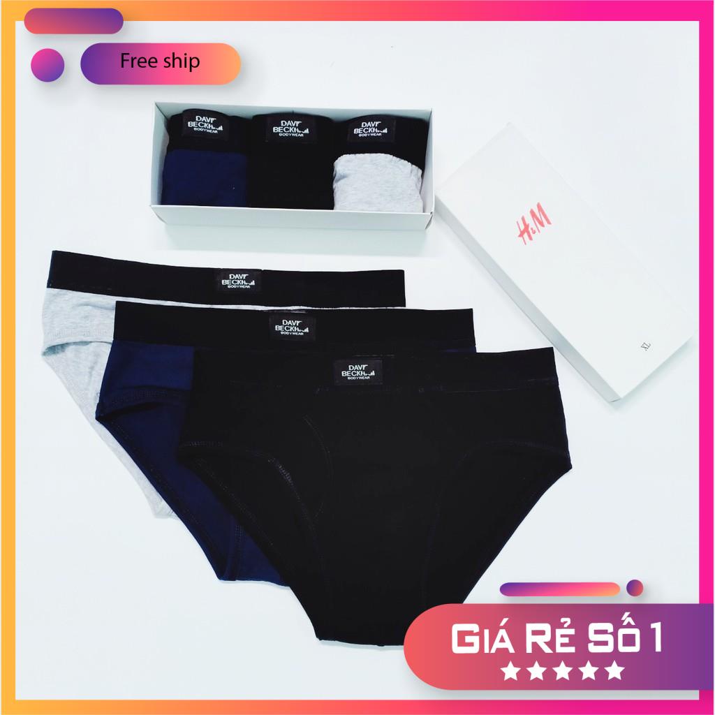 Hộp 3 Quần Sịp Chéo Nam David Beckham - Chất Cotton Thoáng Mát - Hàng Cao Cấp - Sịp Chéo HM Loại Tốt