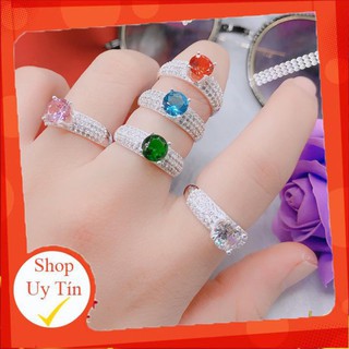 ❤️freeship ❤️ ➤ nhẫn bạc nữ - nhẫn bạc nữ đính đá bền màu cao cấp
