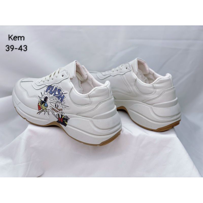 🛑FULLBOX🛑 Giày NAM Giày sneaker thể thao flash in 3d nam màu Kem thời trang FORM SIÊU NHẸ đi ÊM CHÂN🍀TRÙM GIÀY PT🍀