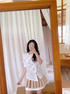 Áo sơ mi bèo vạt chéo