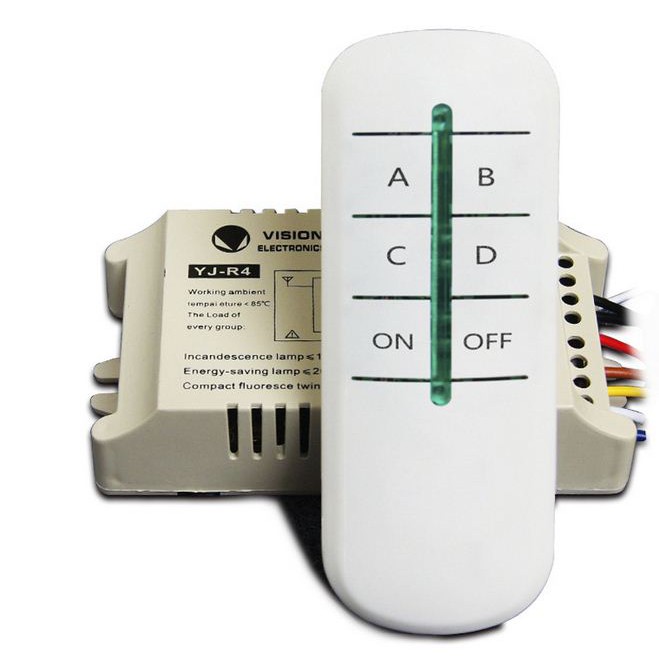 Công tắc điều khiển từ xa sóng radio RF 4 cổng  xuyên tường - BIG BANG VIỆT NAM