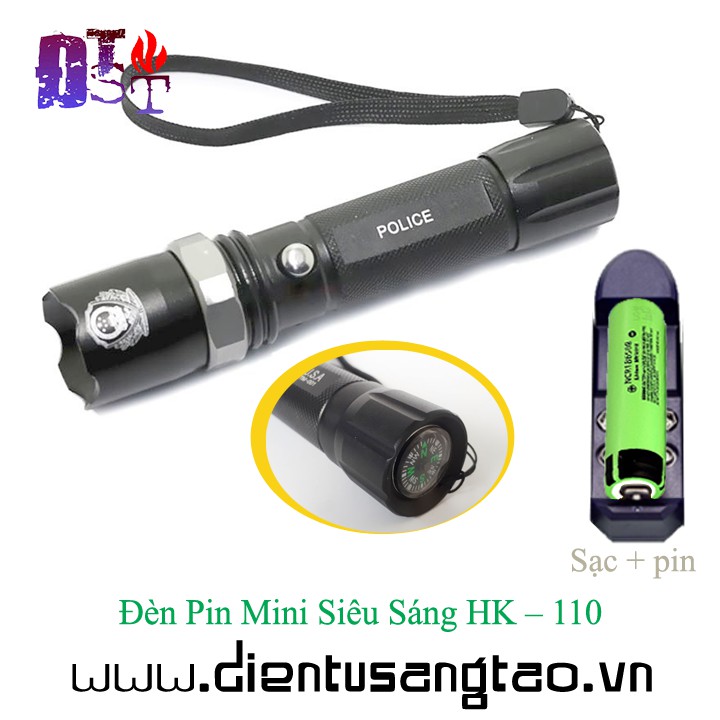 Đèn Pin Siêu Sáng Có La Bàn  HK-110 ( Không Kèm Sạc)