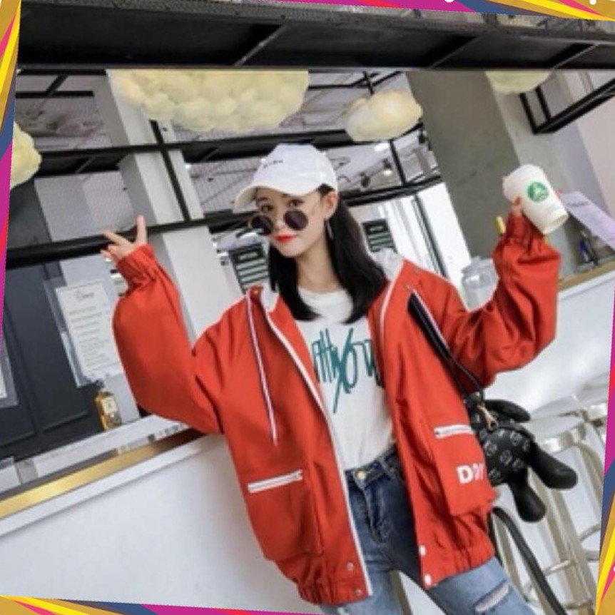 Áo khoác gió nữ Ulzzang freesize có mũ phong cách cá tính M460