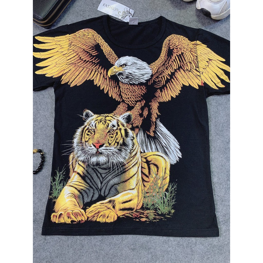 Aó Phông Nam In Hình 3D Hổ Đại Bàng Chất Thun Mát Mẻ - AP02 - Shop VK_Clothes