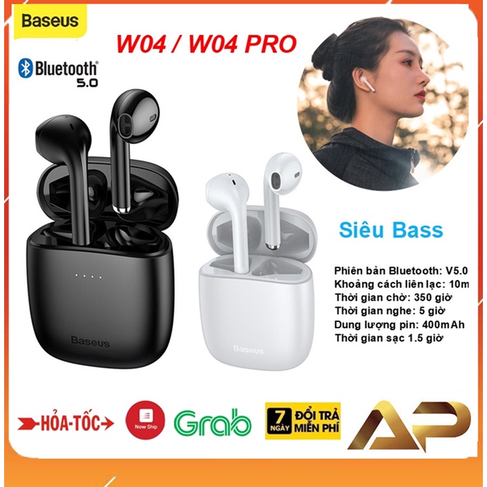 Tai nghe ko dây Cao Cấp Baseus Encok W04/W04 ProCho ĐT táo,Samsung,tablet táo.