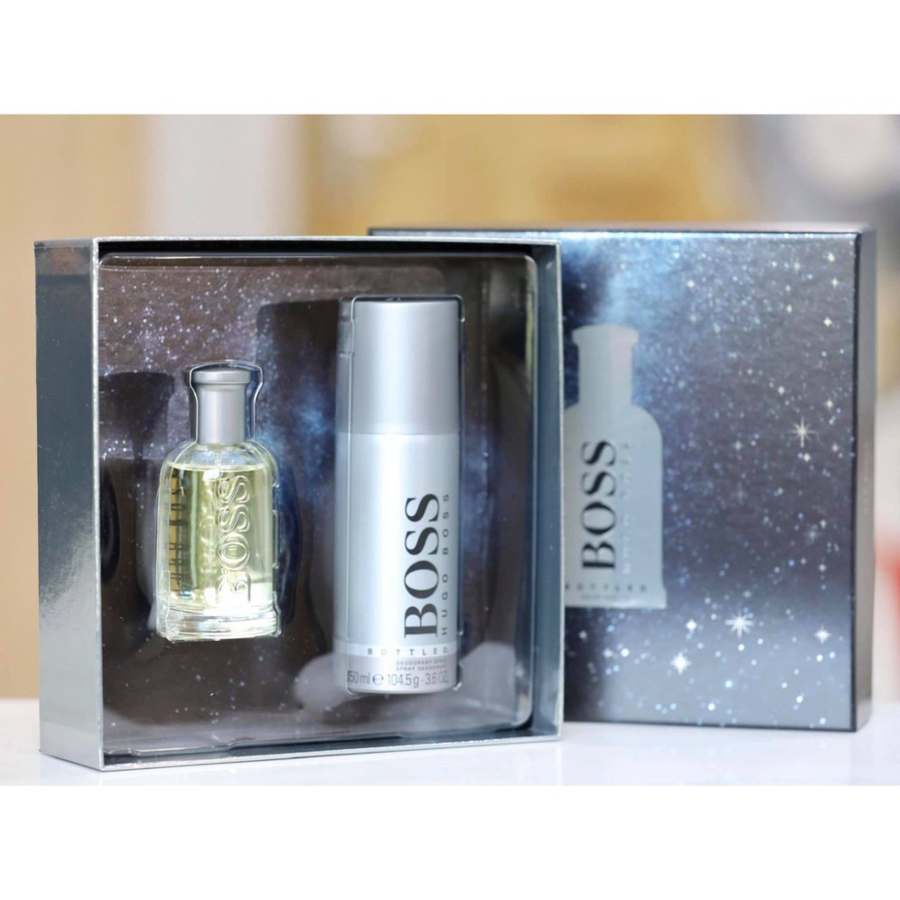 [Bố bỉm sữa 9x] Set Nước hoa nam Hugo Boss Boss Bottled EDT 50m TẶNG KÈM lăn khử mùi hương nước hoa.