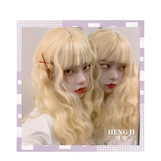 [631] Tóc Giả Xoăn Dài 65cm Màu Vàng tây