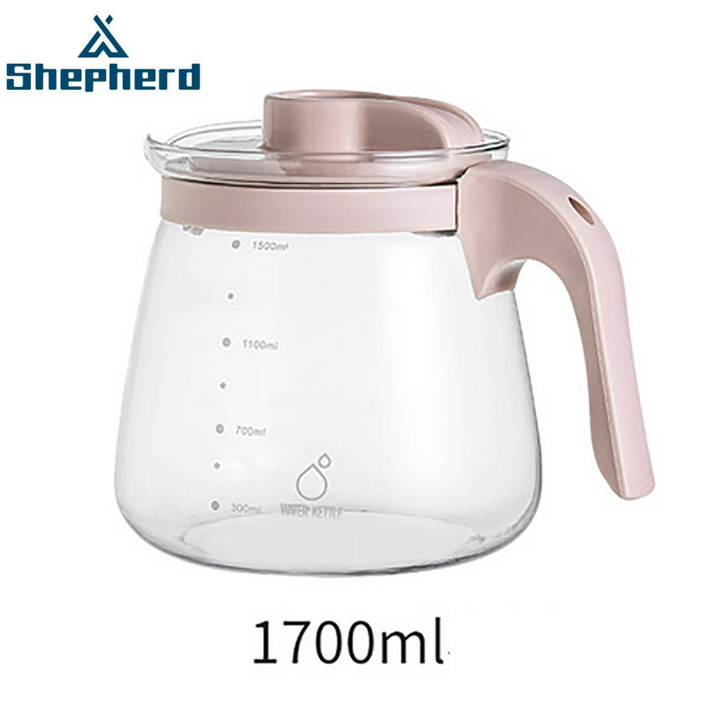 Ấm đun nước Shepherd bằng thủy tinh borosilicat cao cấp chịu nhiệt dung tích lớn 1700/2000ml tiện dụng