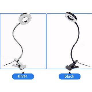 Đèn LED đế kẹp 3 màu ánh sáng - Đọc sách, Học tập, Làm việc - Thân vỏ bọc INOX cực bền - YG-335 TRÒN