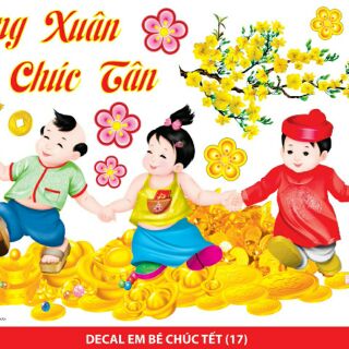 Decal dán 3D trang trí tết 2023