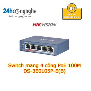 Switch mạng 4 cổng PoE 100M, DS-3E0105P-E(B)