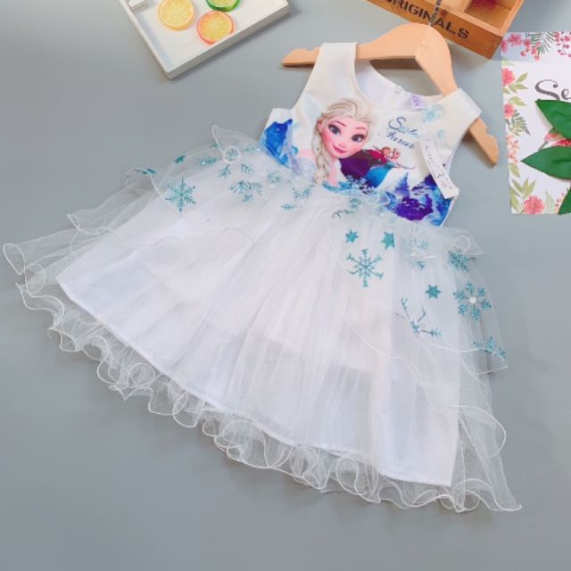 Váy Elsa trắng 7kg-16kg
