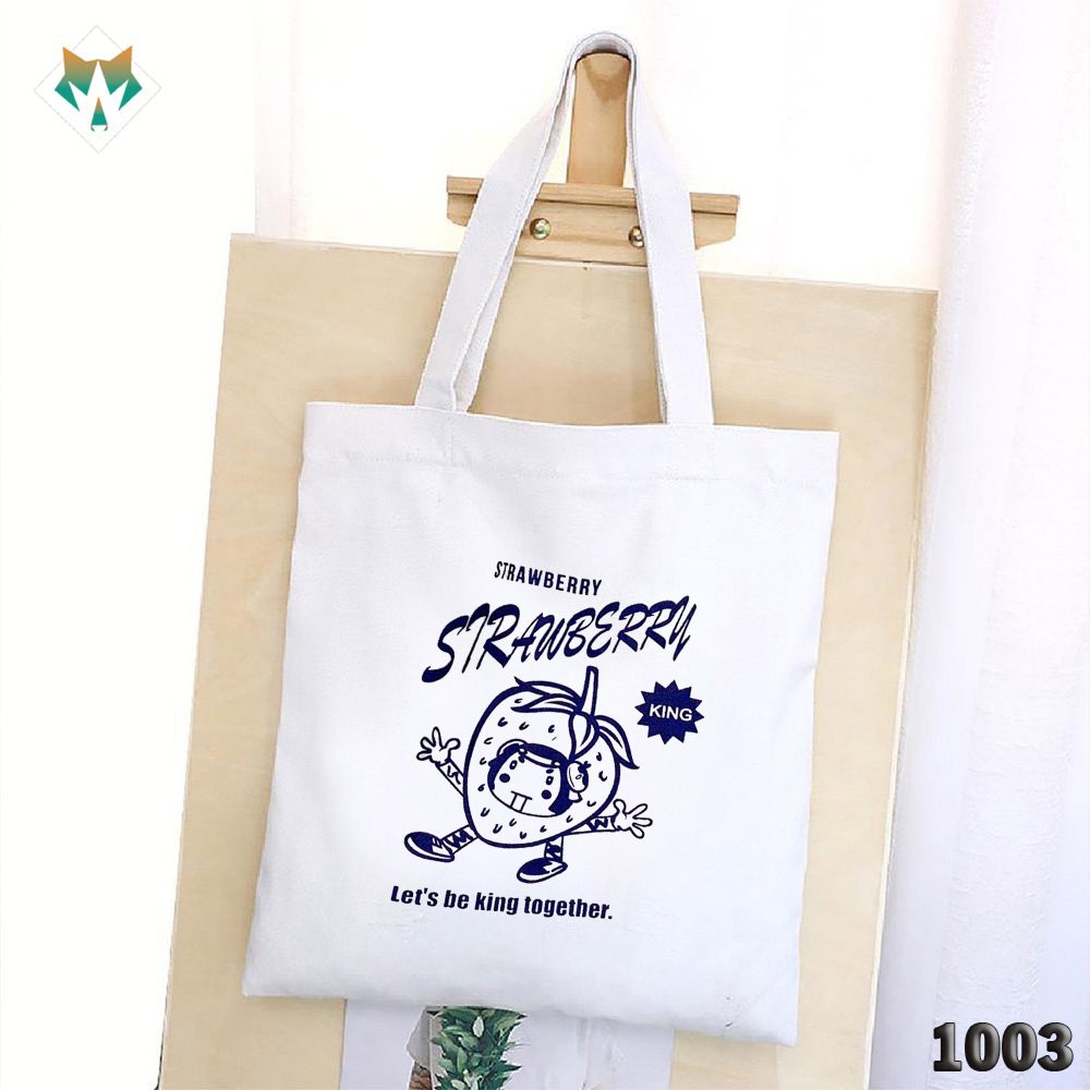 Túi Tote Vải Canvas Cao Cấp 1003 464 Strawbery Trái Dâu Thời Trang Hàn Quốc Cực Hot