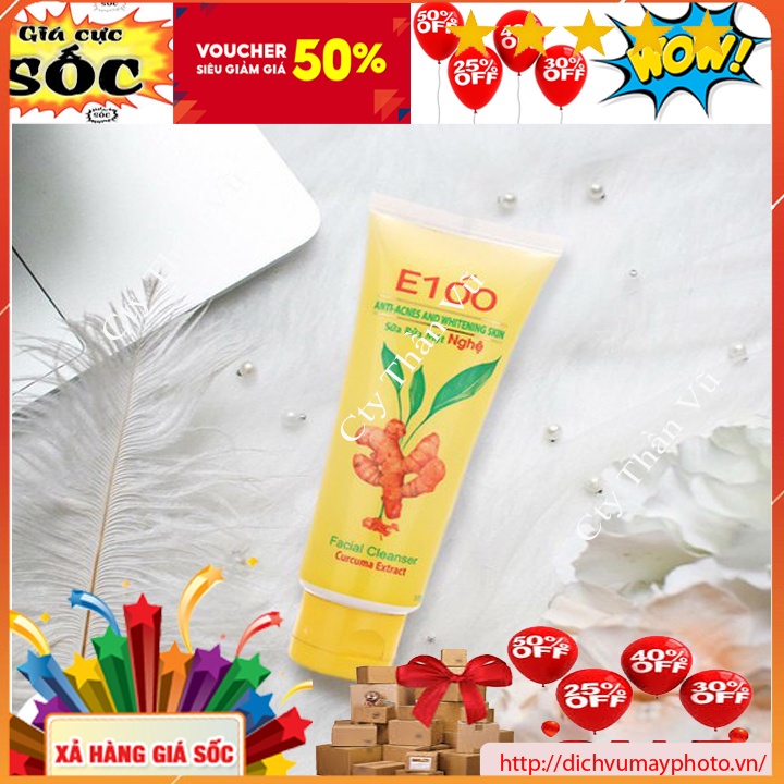 Sữa rửa mặt E100 Chiết Xuất Từ Nghệ Sạch Mụn Đồng Thời Làm Trắng, Tẩy Sạch Mụn Cám Và Tế Bào Chết kholinhkienmayin