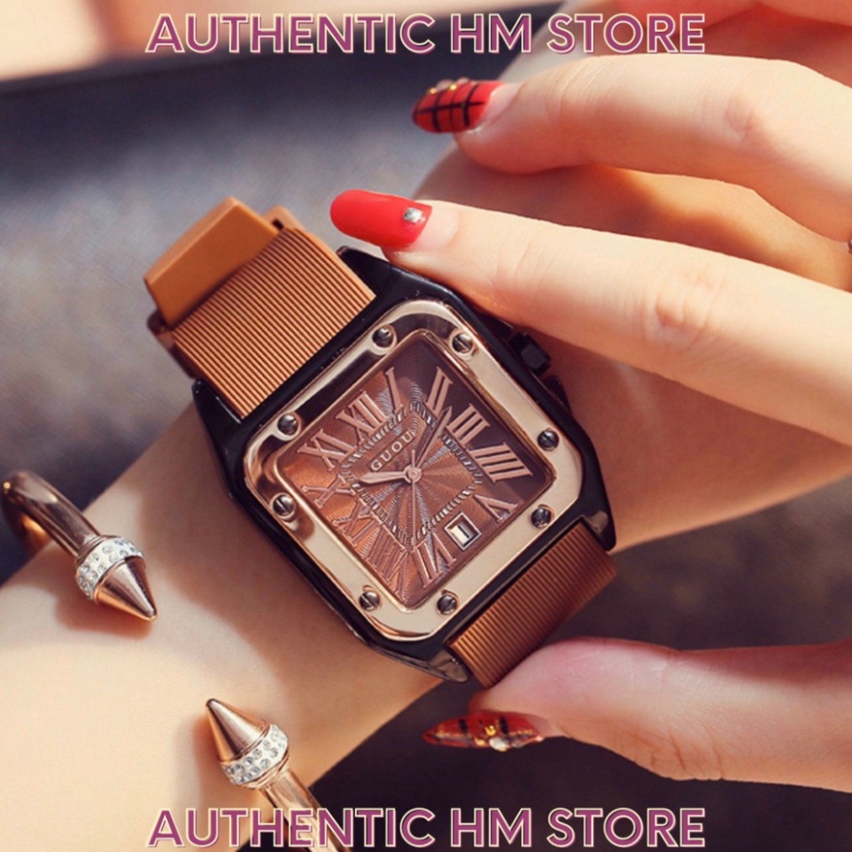 Đồng hồ guou nữ mặt vuông dây silicon phiên bản cao cấp [ BH 12 THÁNG 1 ĐỔI 1 MIỄN PHÍ ]