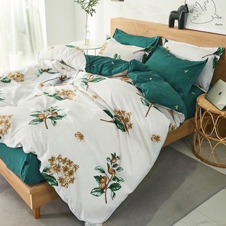 [RẺ VÔ ĐỊCH] Bộ chăn ga gối cotton poly chùm hạt nâu hàng nhập khẩu