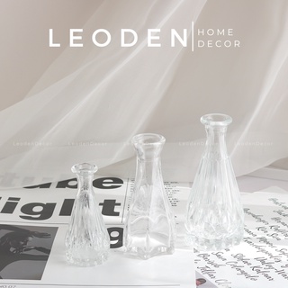 Lọ hoa thuỷ tinh mini decor, bình hoa trang trí đẹp - LEODEN Decor