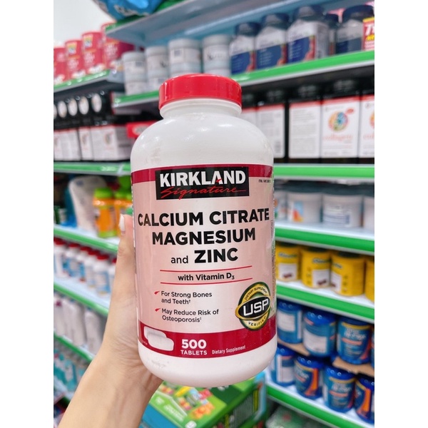 Viên uống Kirkland Calcium Citrate Magnesium and Zinc 500v Mỹ