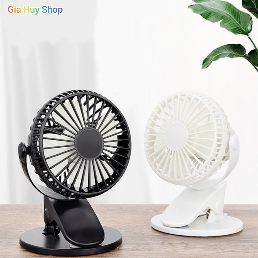 Quạt Kẹp Bàn Tích Điện Mini-GiaHuyShop