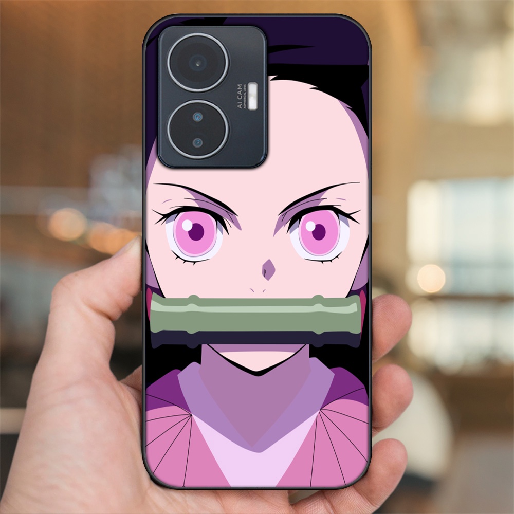 Ốp lưng Vivo Y55 2022 viền đen in hình Nezuko Kimetsu no Yaiba
