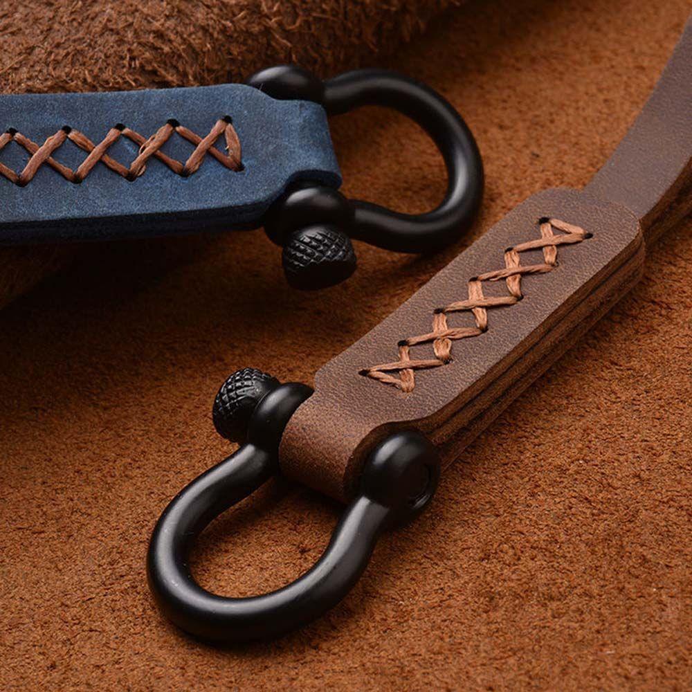 Móc Chìa Khóa Bằng Da Ngựa Phong Cách Retro Nhiều Màu Tùy Chọn Giá Đỡ
