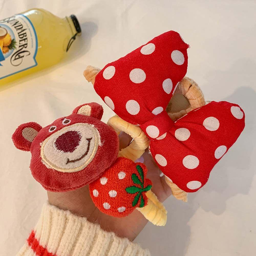 Kẹp Tóc Đính Nơ Vải Bông Họa Tiết Gấu / Dâu Tây / Hoa Hướng Dương Dễ Thương Dành Cho Bé Gái 2Lilife