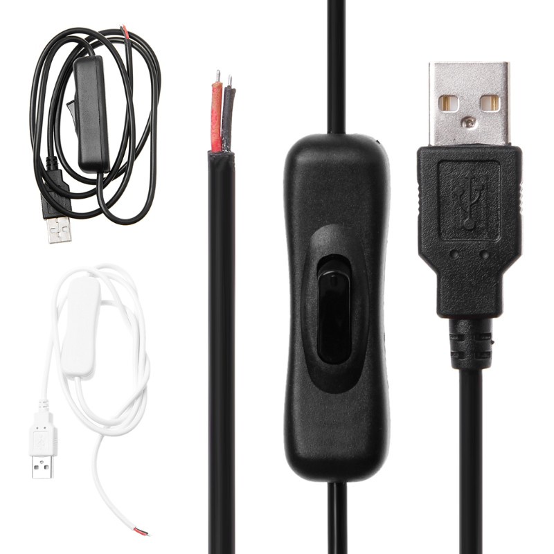 Dây Cáp Sạc 5v Usb 2.0 2pin 2 Dây Dài 1m Có Công Tắc