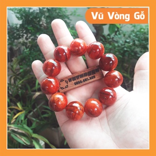 Vòng Huyết Long tròn 20mm, vòng gỗ thấu quang giá tại xưởng