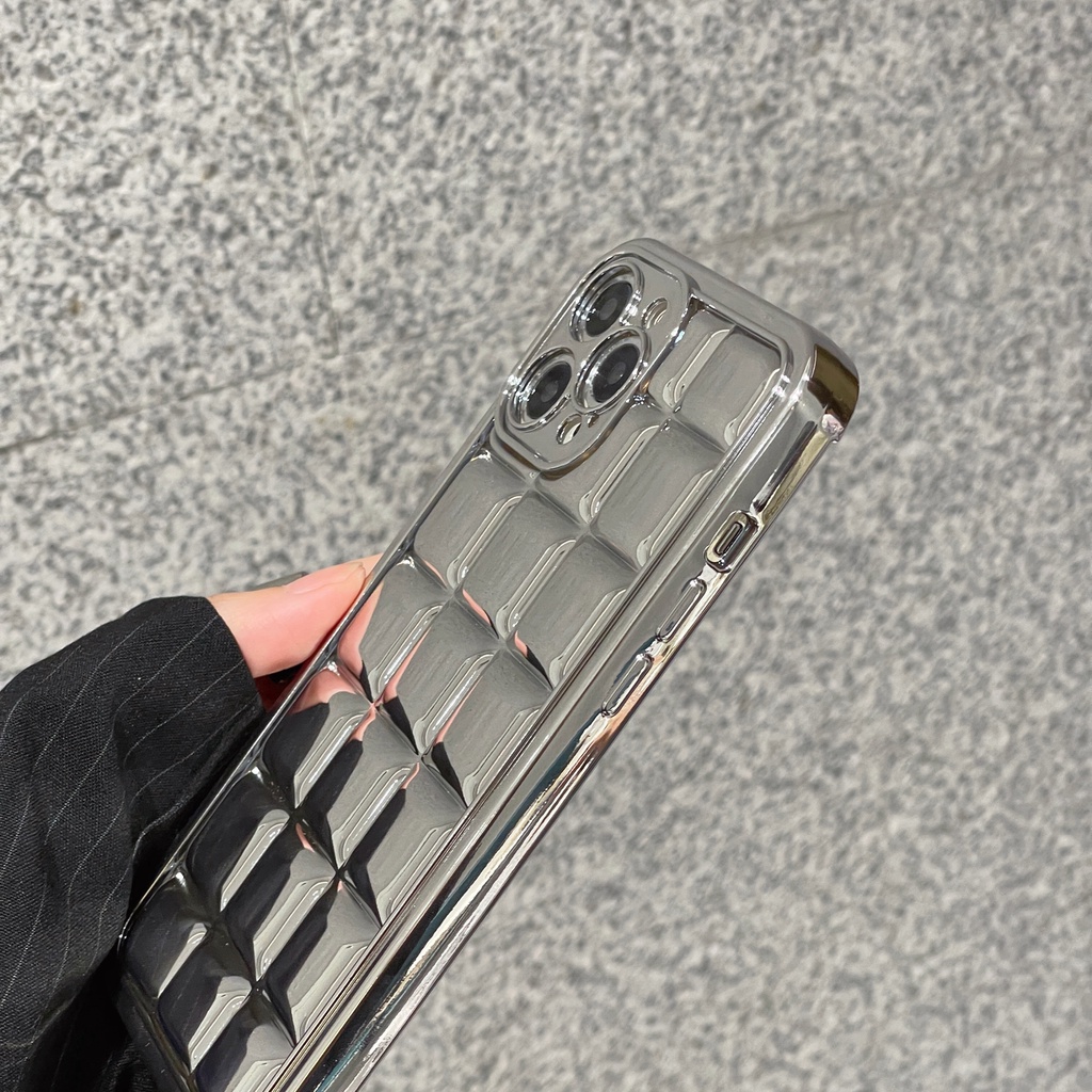 Thời Trang Ốp Điện Thoại Hình Vuông Mạ Điện 3d Kèm Dây Đeo Cho iphone 15promax 15pro 15 14promax 14 13 pro max 12 pro max 11 pro max xs max xr x