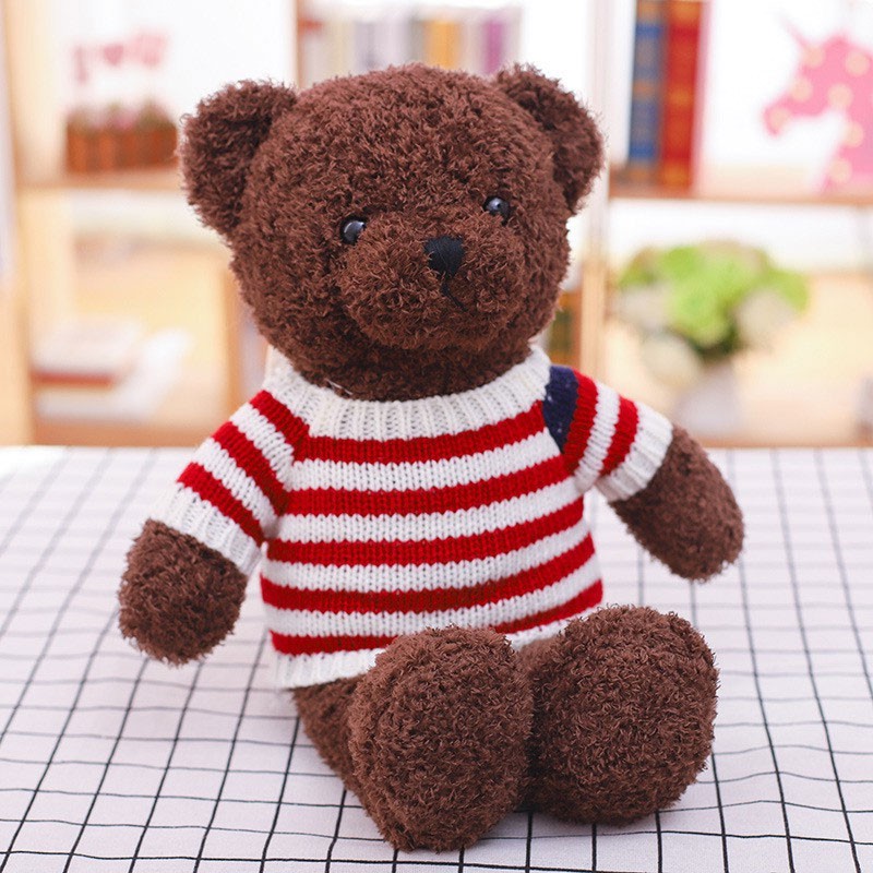 Thú nhồi Gấu bông Teddy mặc áo dài 30 cm nhiều màu