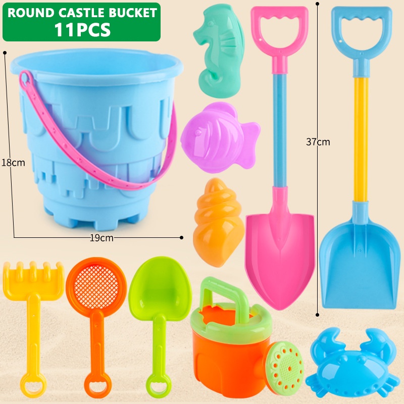 Set đồ chơi 9/ 10/ 11 món SEA SUN TOYS gồm xẻng và dụng cụ xúc cát vui nhộn đáng yêu