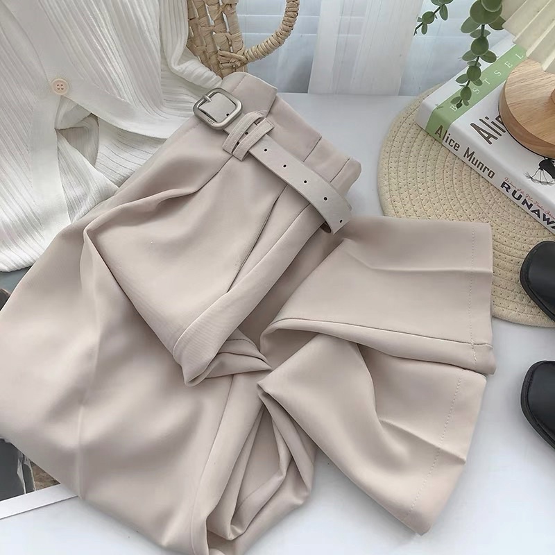 Quần baggy kèm đai ống suông công sở sang chảnh đủ 4 màu-mã D888D