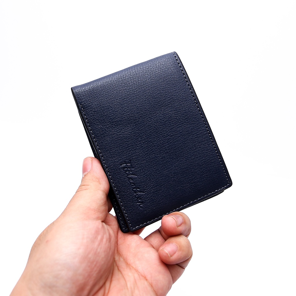 Ví nam mini đựng thẻ card có ngăn giữa dáng ngang thương hiệu Fttleather da thật 100%