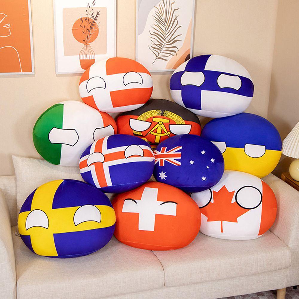 Dallas1 Country Ball Đồ Chơi Búp Bê Nhồi Bông Mềm Mại UK Nhật Bản Pháp Nga Nga Trang Trí Nhà Cửa