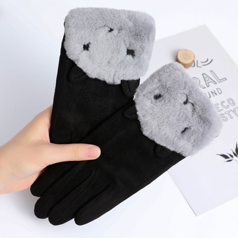 Găng Tay Da Lộn Giữ Ấm Khi Đi Xe Máy Cho Nữ