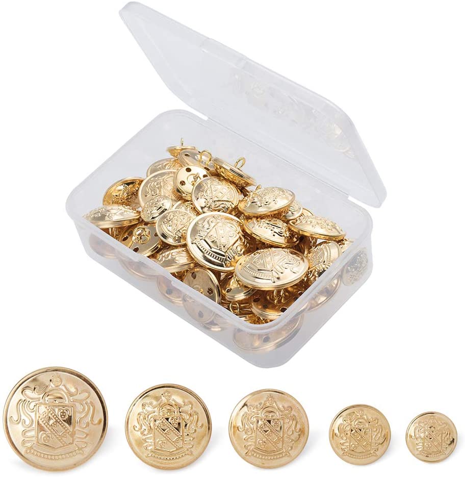 Nút kim loại BENECREAT CREST cho áo khoác blazer phong cách vintage 15mm 18mm 23mm 25mm 30mm