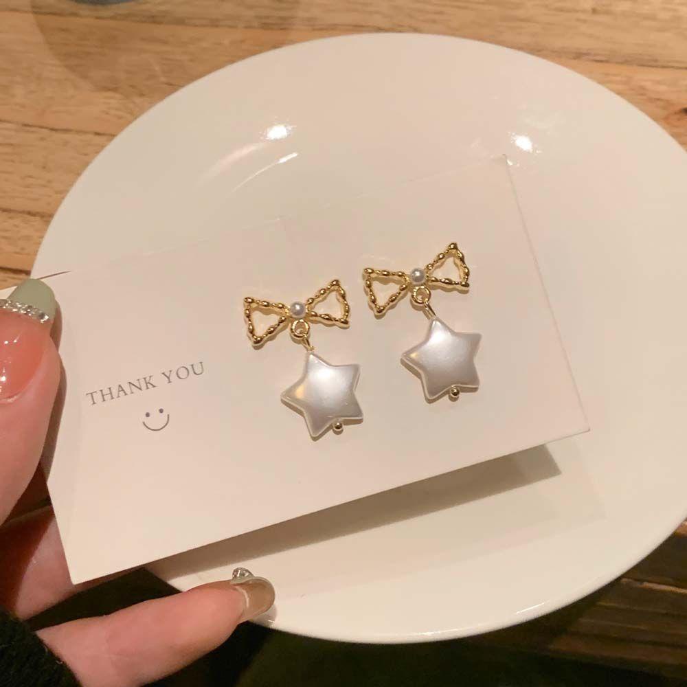 Bông Tai Hoạt Hình Ngôi Sao Năm Cánh VANES1 Phong Cách Hàn Quốc Cho Nữ