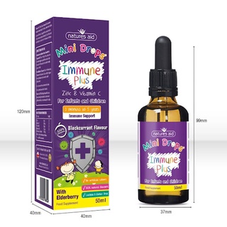 Tăng Sức Đề Kháng Natures Aid Mini Drops Immune Plus - Bổ Sung Kẽm, Vitamin C Tăng Đề Kháng Cho Bé Từ 3 Tháng - 5 Tuổi