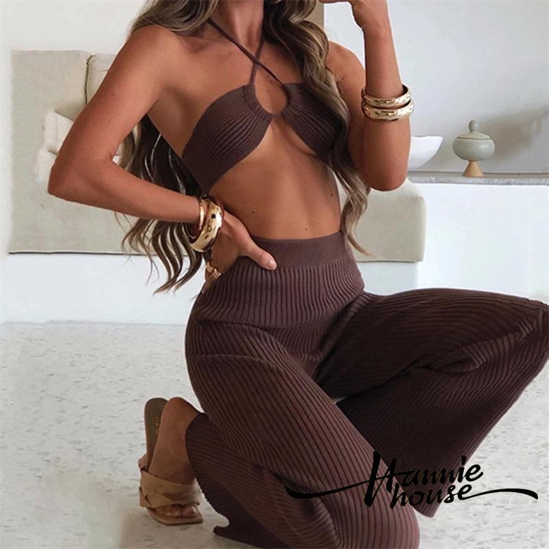 Bộ áo ống phối dây rút + quần dài thời trang cho nữ