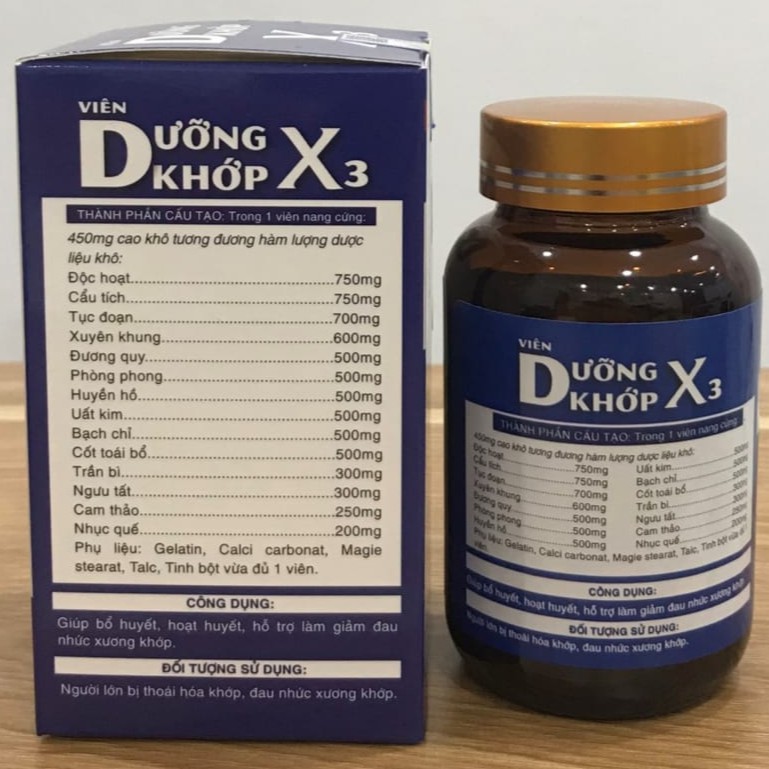Dưỡng Khớp X3 – Hỗ trợ giảm đau xương khớp, tăng dịch nhờn khớp (60 viên)